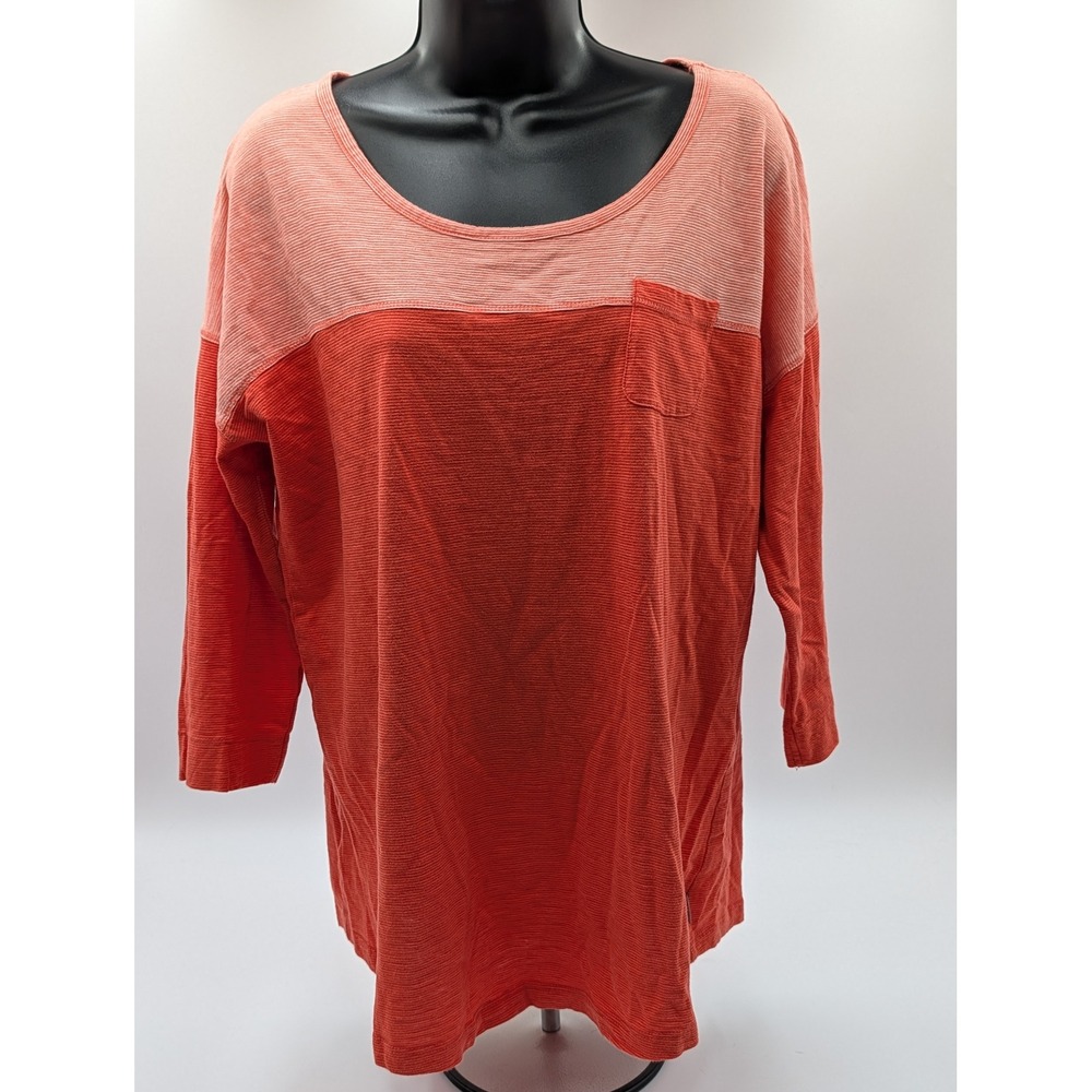 Eddie Bauer Outdoor Colorblock 3/4 Sleeve Pocket T‎ Shirt Women's Size L